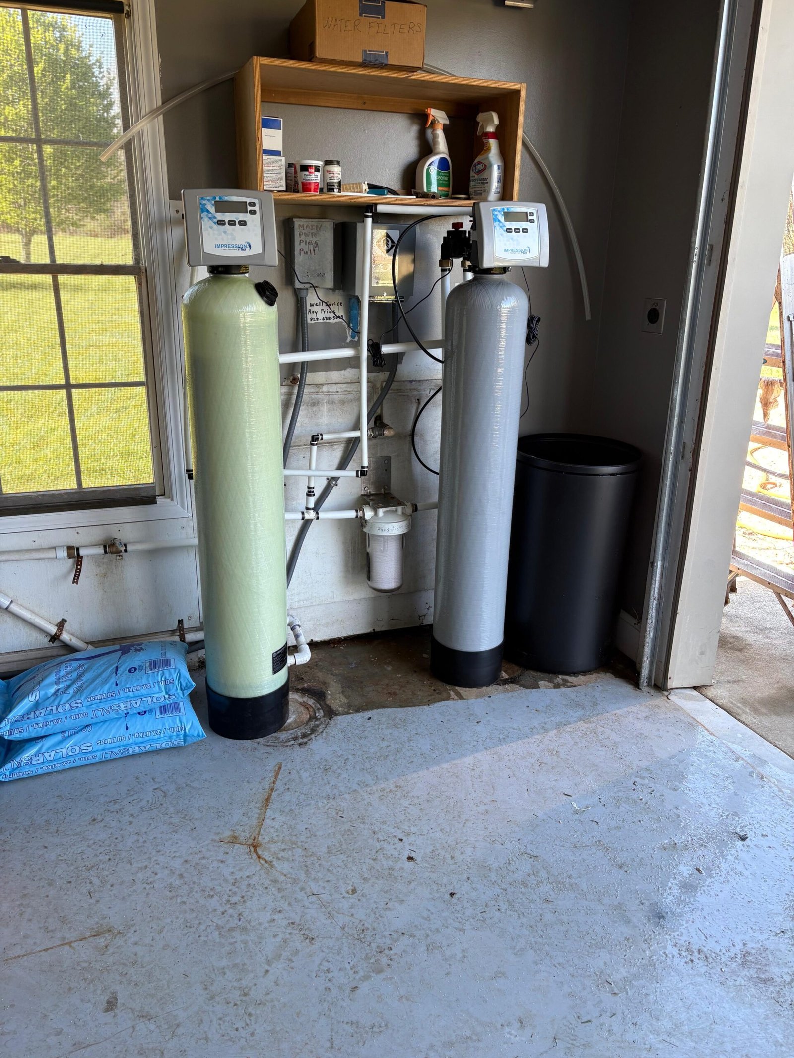 Whole house water filtration system installation